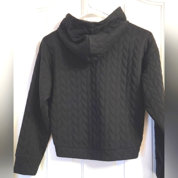 Unisex DSG Black Quilted Hooded Sweatshirt Size Medium - Picture 3 of 6